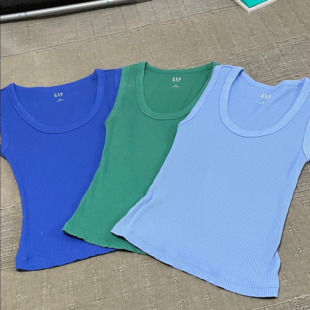 GAP Vibrant Blue and Green Tank Tops bundle of 3